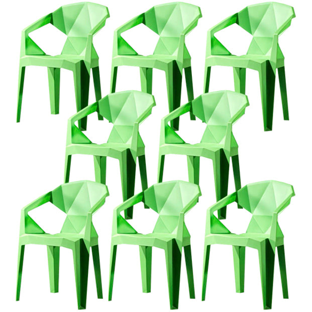 Fauteuil de salle à manger scandinave en plastique, chaise latérale à dossier solide pour usage domestique