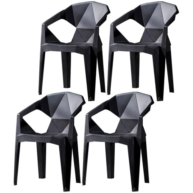 Fauteuil de salle à manger scandinave en plastique, chaise latérale à dossier solide pour usage domestique