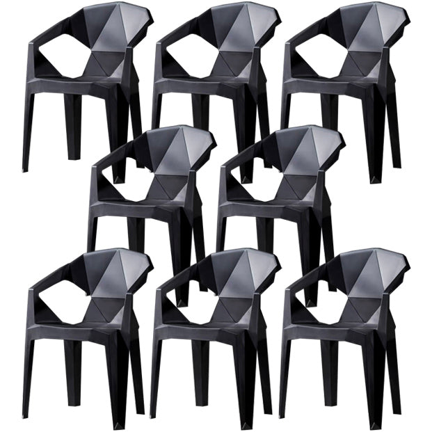 Fauteuil de salle à manger scandinave en plastique, chaise latérale à dossier solide pour usage domestique