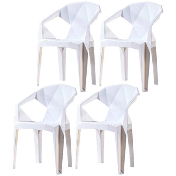 Fauteuil de salle à manger scandinave en plastique, chaise latérale à dossier solide pour usage domestique