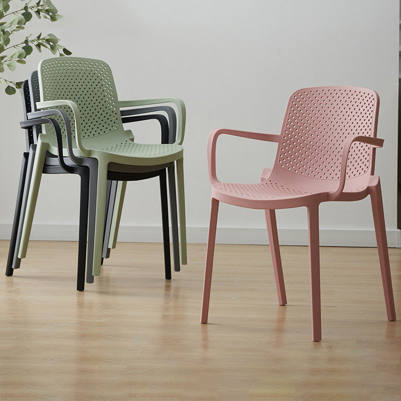Modern Plastic Solid Back Side Chair 32"H Acrylic Dining Chair for Restaurant