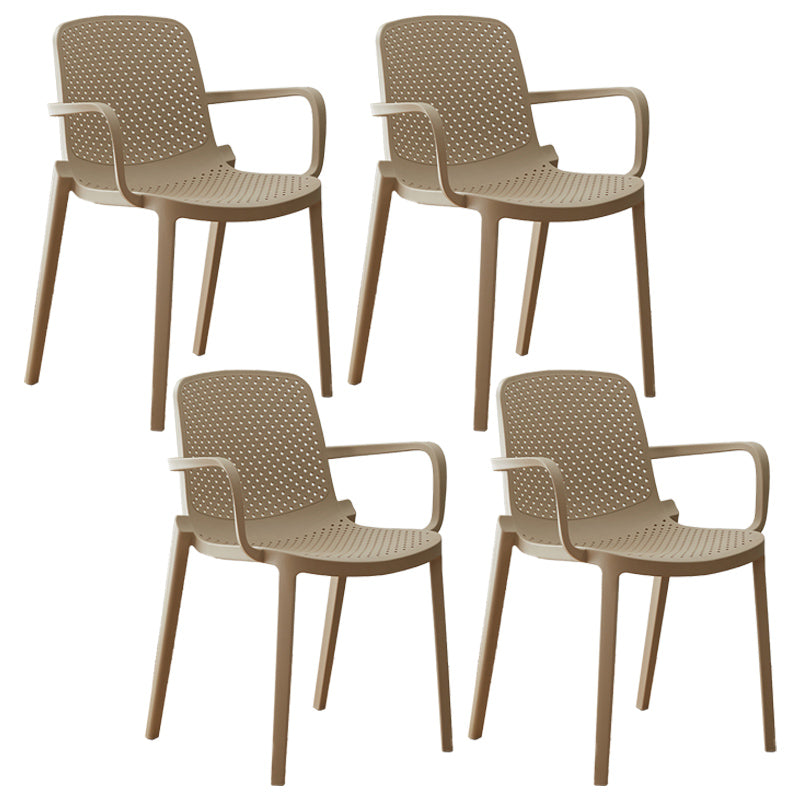 Modern Plastic Solid Back Side Chair 32"H Acrylic Dining Chair for Restaurant