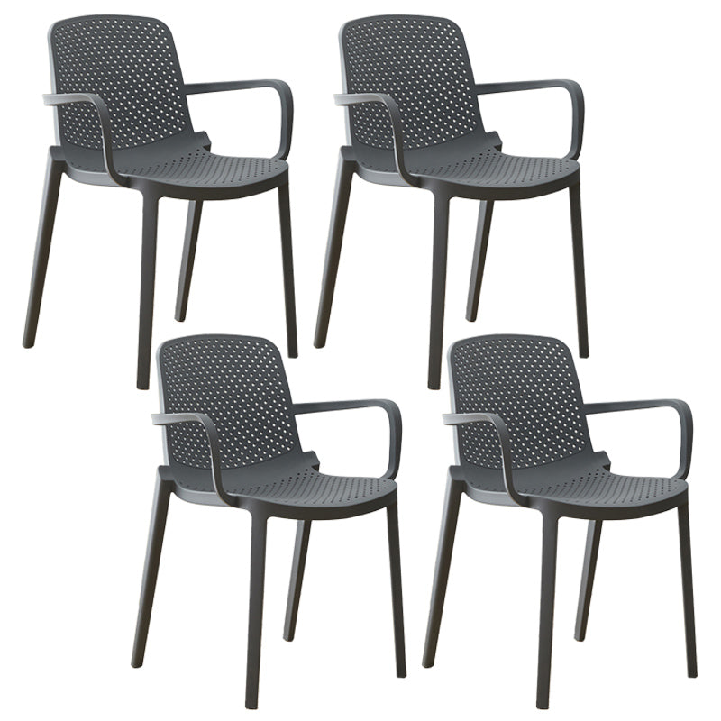 Modern Plastic Solid Back Side Chair 32"H Acrylic Dining Chair for Restaurant