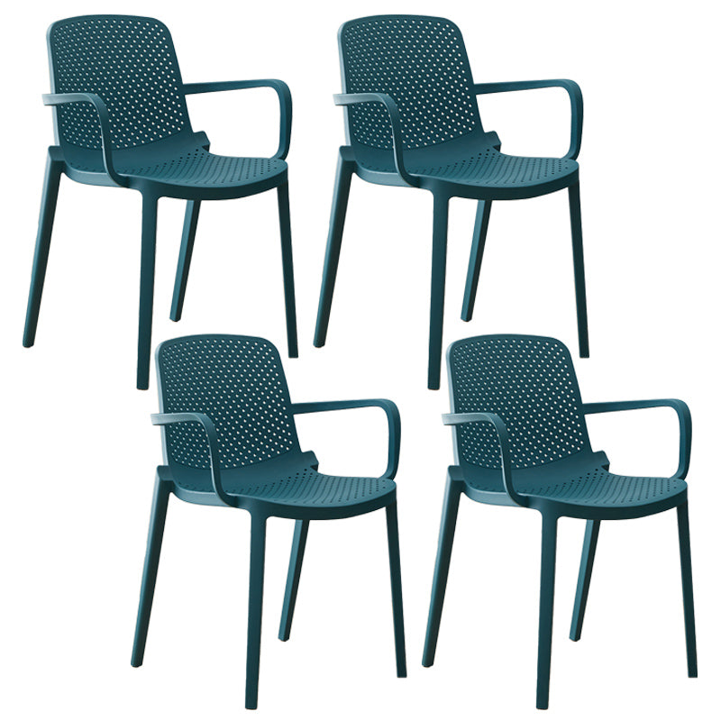 Modern Plastic Solid Back Side Chair 32"H Acrylic Dining Chair for Restaurant