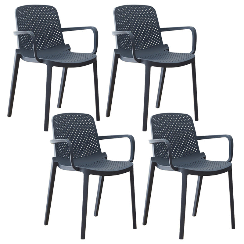 Modern Plastic Solid Back Side Chair 32"H Acrylic Dining Chair for Restaurant