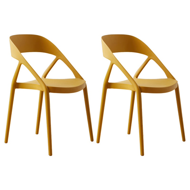 Scandinavian Plastic Stacked Side Chair Open Back Dining Side Chair for Home Use