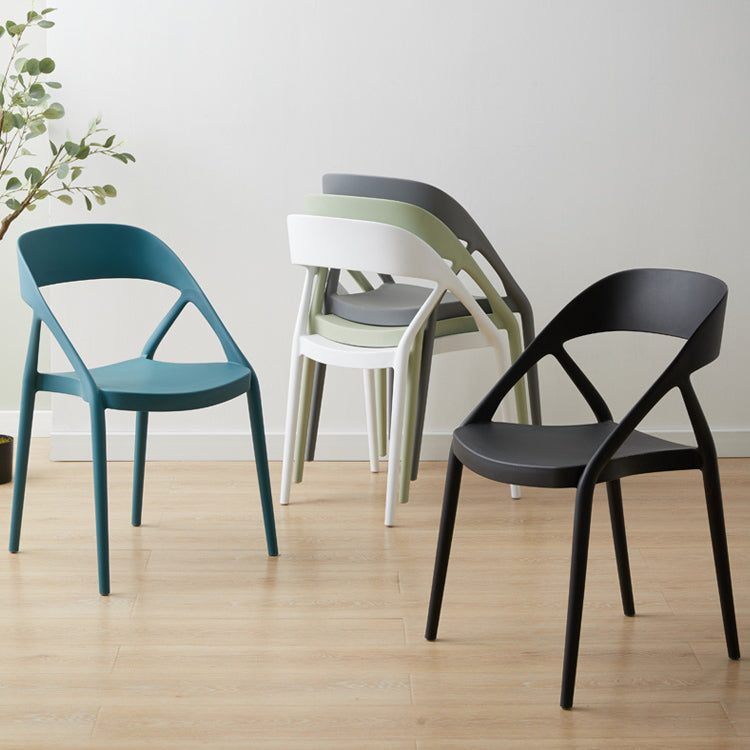 Scandinavian Plastic Stacked Side Chair Open Back Dining Side Chair for Home Use