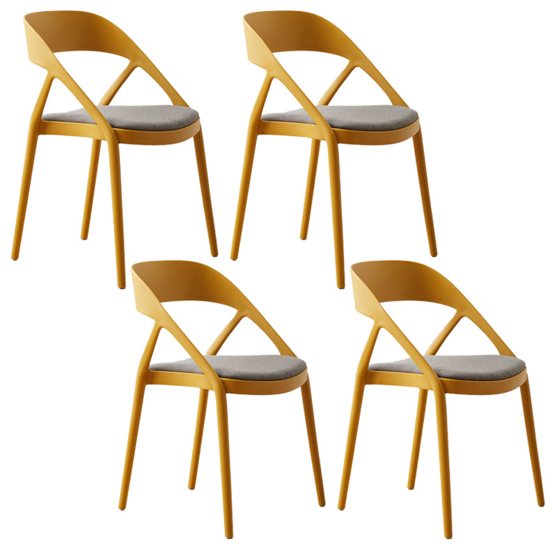 Scandinavian Plastic Stacked Side Chair Open Back Dining Side Chair for Home Use