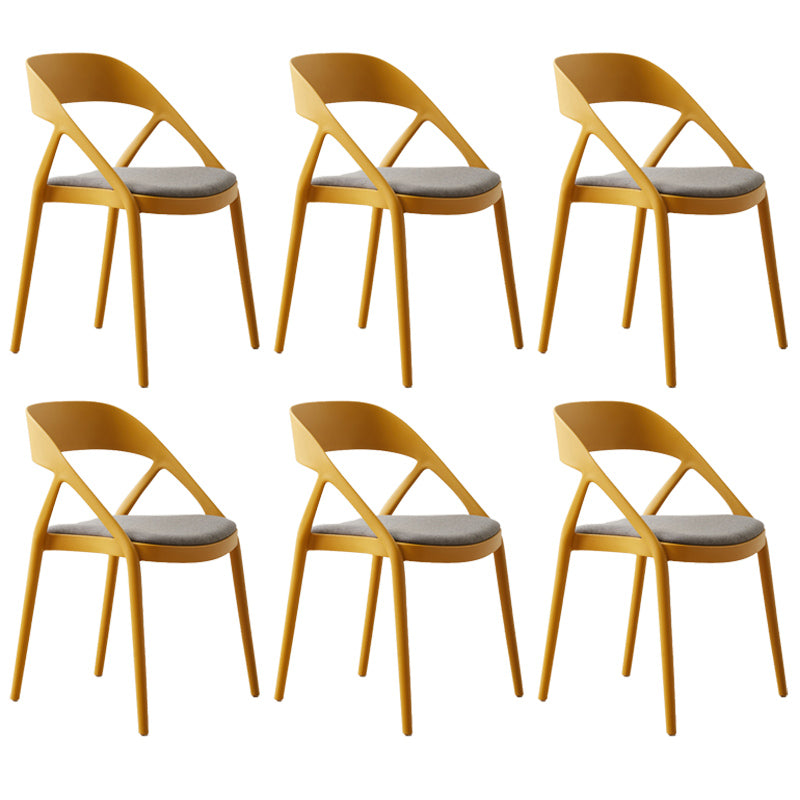 Scandinavian Plastic Stacked Side Chair Open Back Dining Side Chair for Home Use