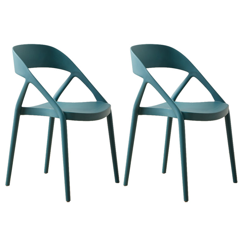 Scandinavian Plastic Stacked Side Chair Open Back Dining Side Chair for Home Use