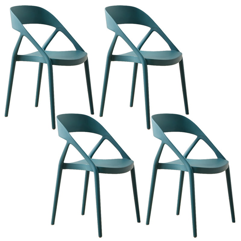 Scandinavian Plastic Stacked Side Chair Open Back Dining Side Chair for Home Use