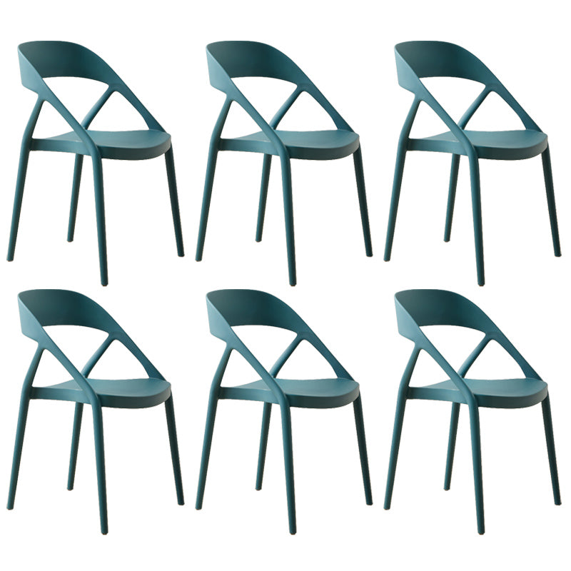Scandinavian Plastic Stacked Side Chair Open Back Dining Side Chair for Home Use