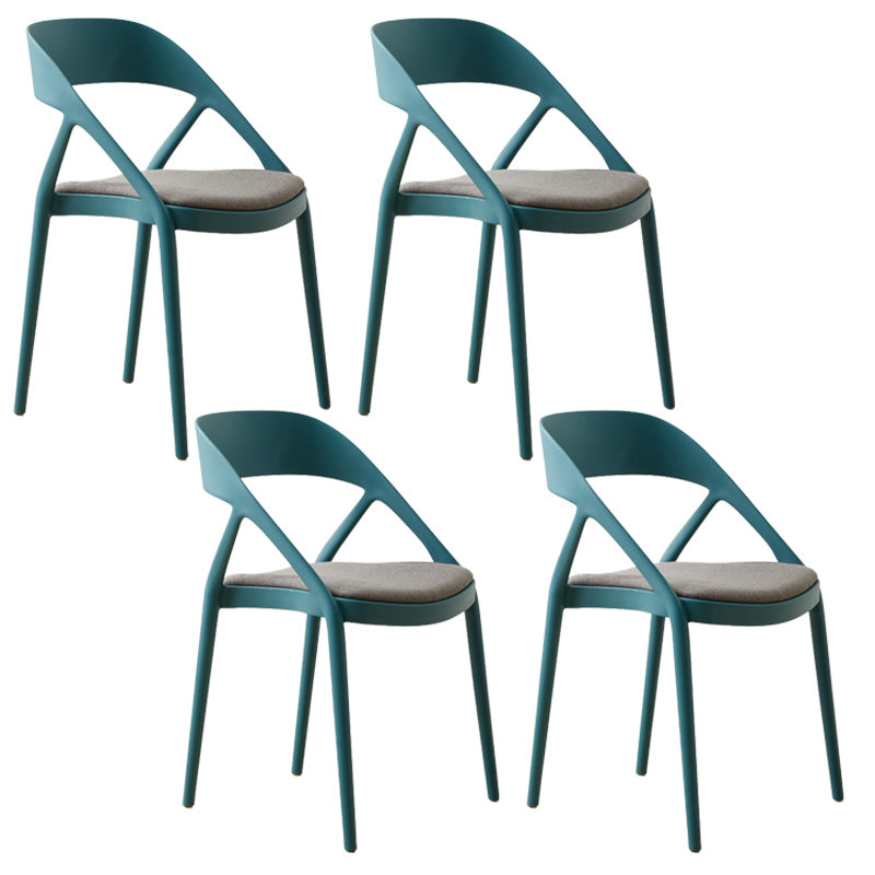 Scandinavian Plastic Stacked Side Chair Open Back Dining Side Chair for Home Use