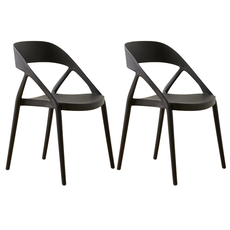 Scandinavian Plastic Stacked Side Chair Open Back Dining Side Chair for Home Use
