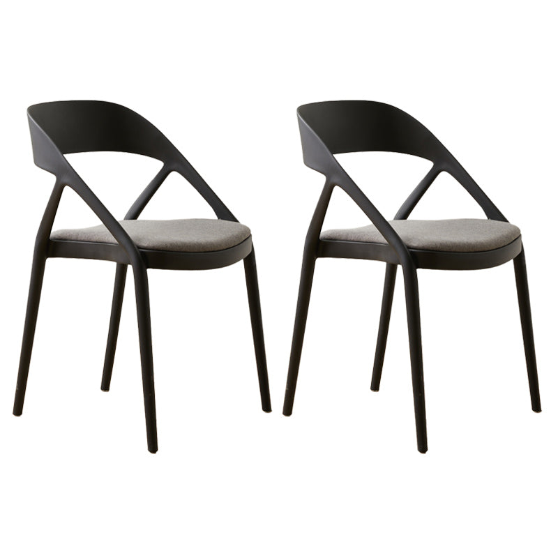 Scandinavian Plastic Stacked Side Chair Open Back Dining Side Chair for Home Use