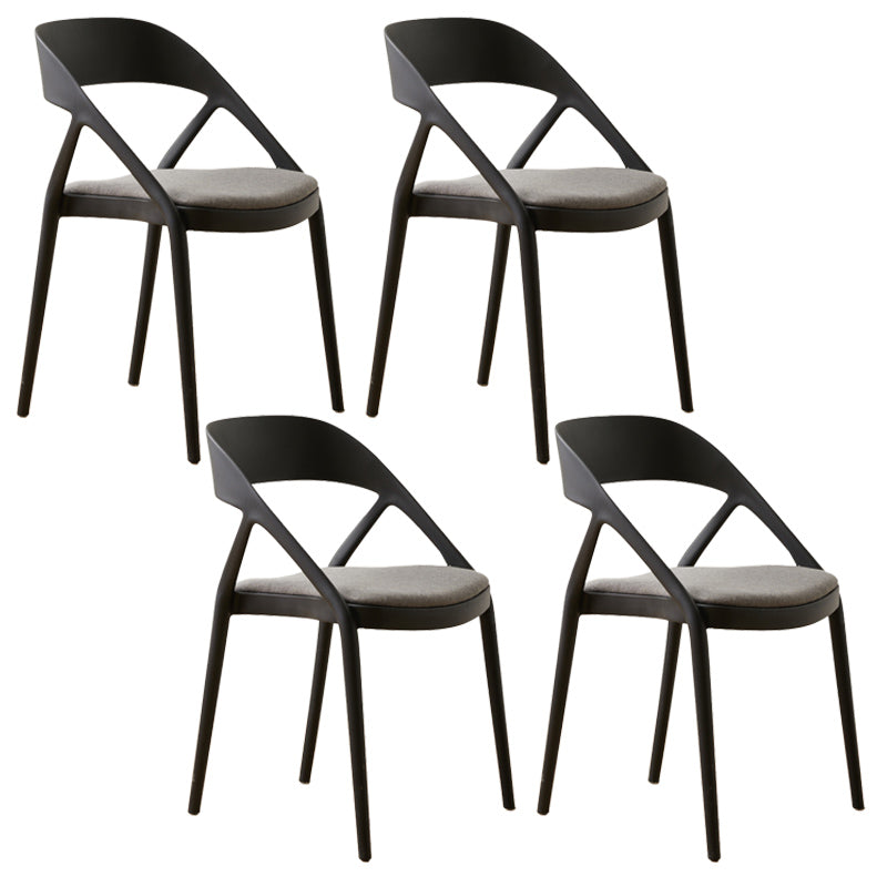 Scandinavian Plastic Stacked Side Chair Open Back Dining Side Chair for Home Use