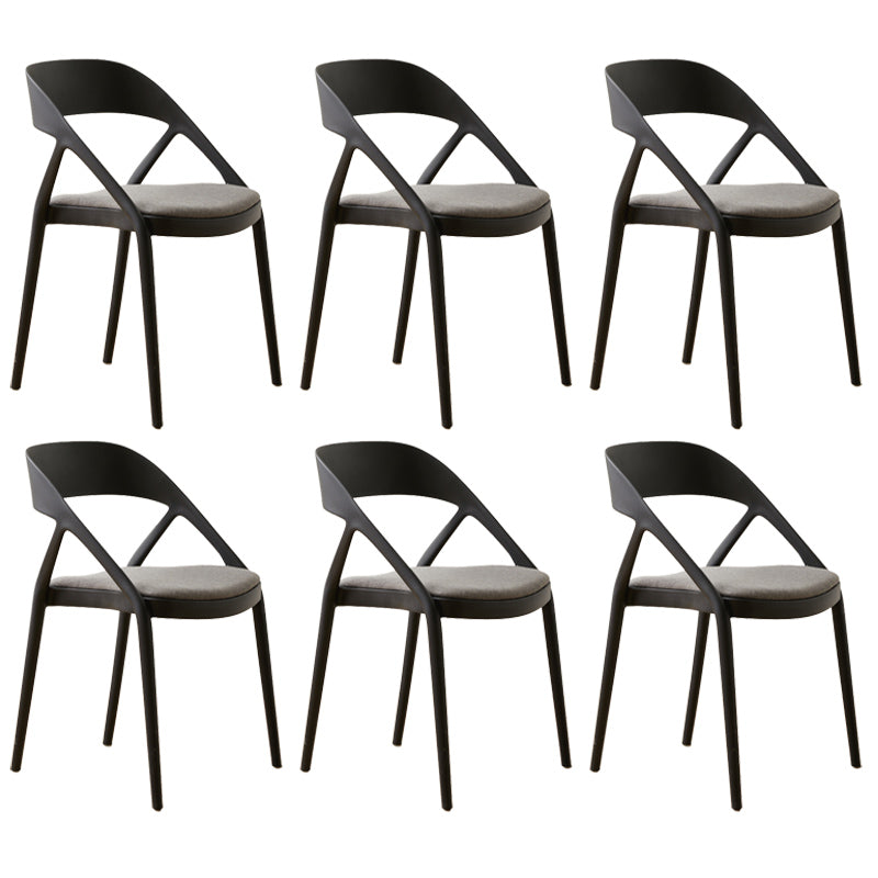Scandinavian Plastic Stacked Side Chair Open Back Dining Side Chair for Home Use