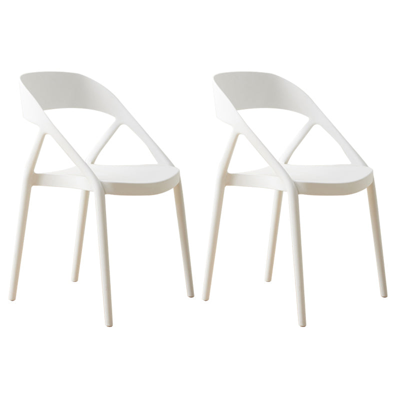 Scandinavian Plastic Stacked Side Chair Open Back Dining Side Chair for Home Use