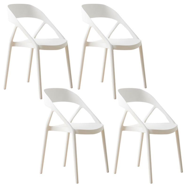 Scandinavian Plastic Stacked Side Chair Open Back Dining Side Chair for Home Use