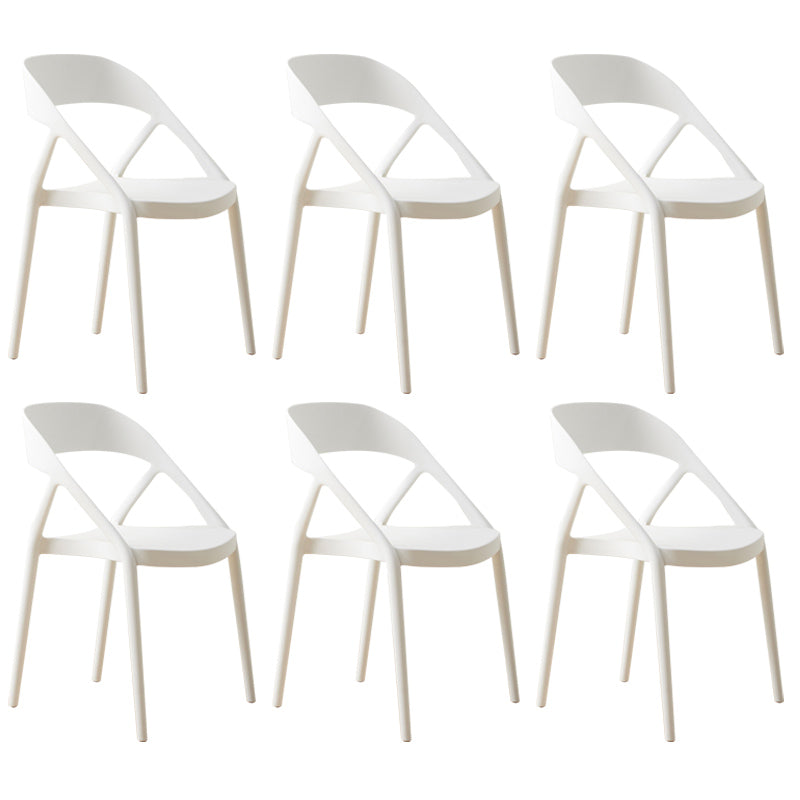 Scandinavian Plastic Stacked Side Chair Open Back Dining Side Chair for Home Use
