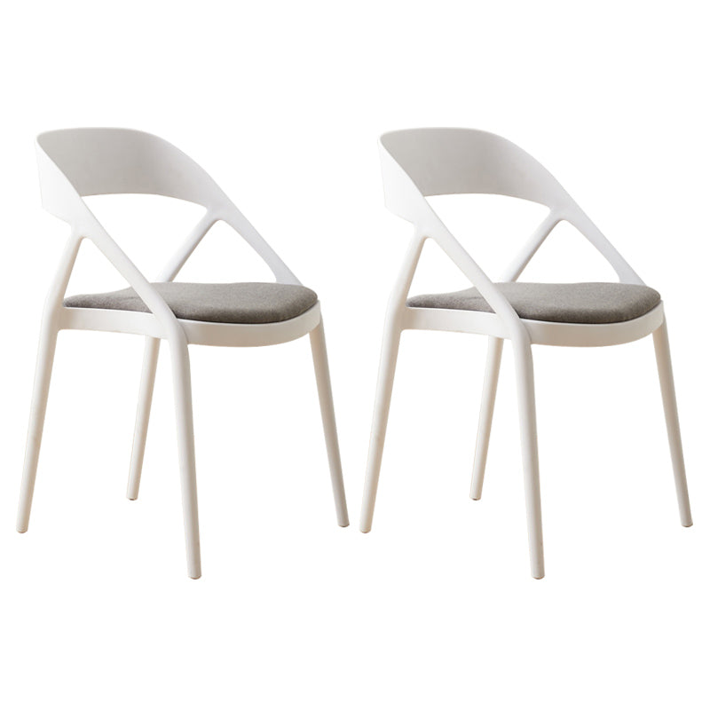 Scandinavian Plastic Stacked Side Chair Open Back Dining Side Chair for Home Use