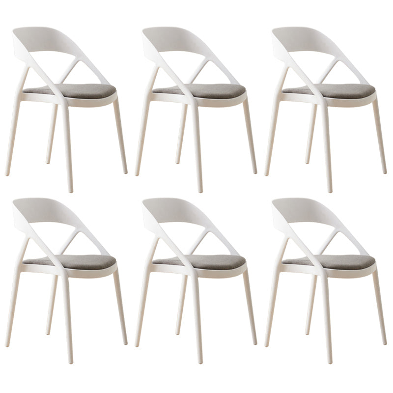 Scandinavian Plastic Stacked Side Chair Open Back Dining Side Chair for Home Use