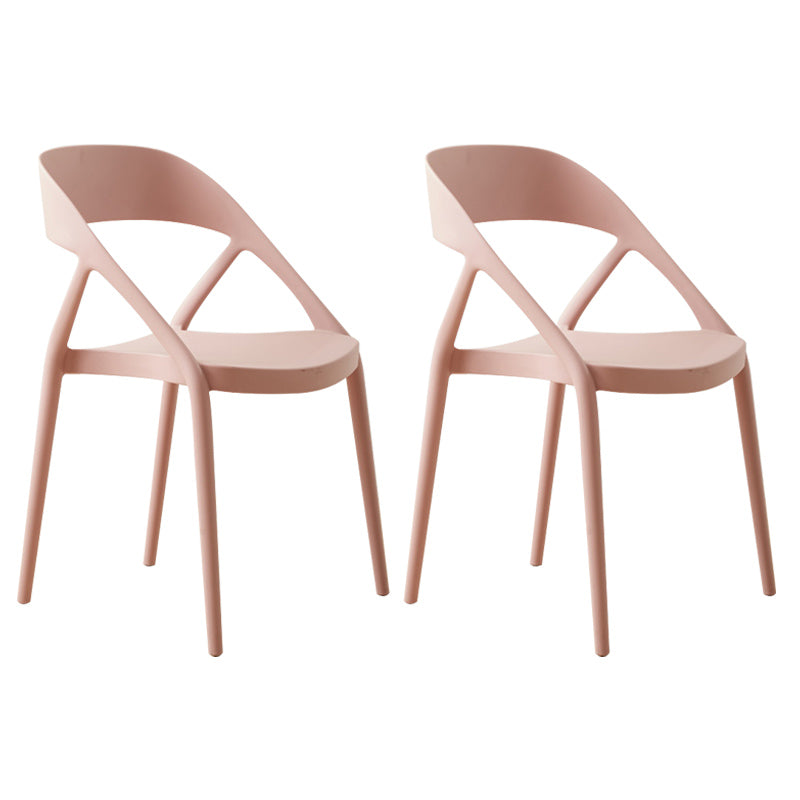 Scandinavian Plastic Stacked Side Chair Open Back Dining Side Chair for Home Use