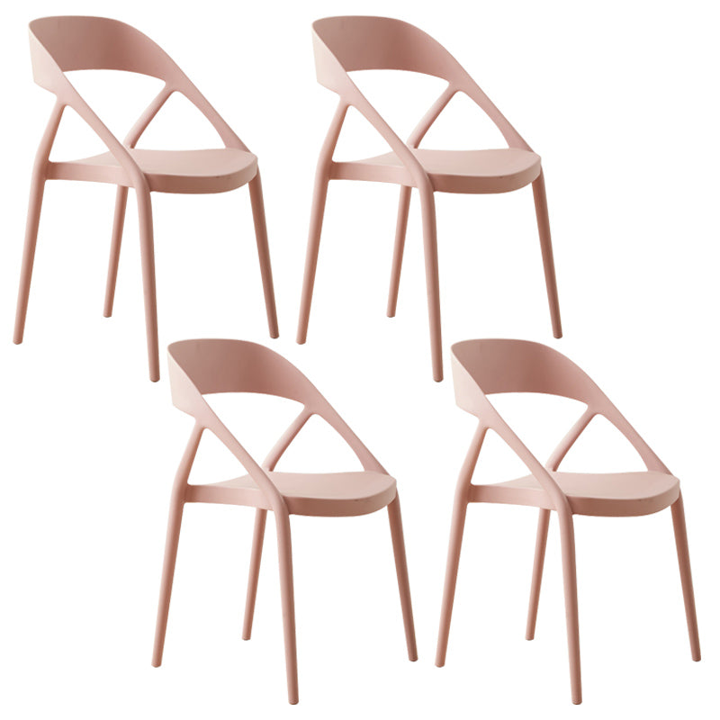 Scandinavian Plastic Stacked Side Chair Open Back Dining Side Chair for Home Use
