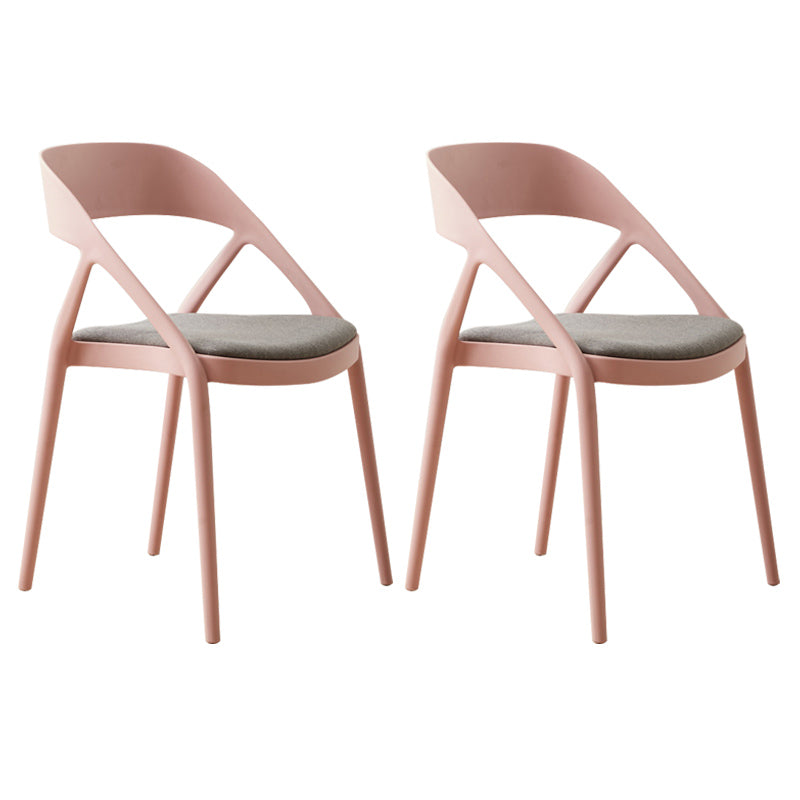 Scandinavian Plastic Stacked Side Chair Open Back Dining Side Chair for Home Use