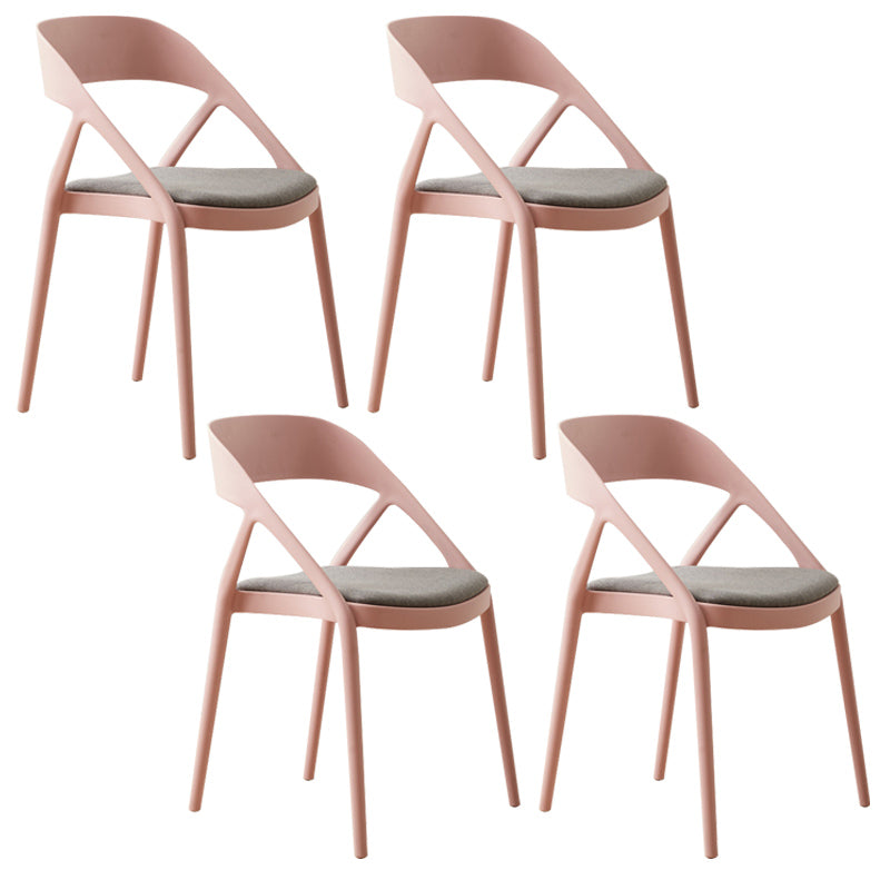 Scandinavian Plastic Stacked Side Chair Open Back Dining Side Chair for Home Use