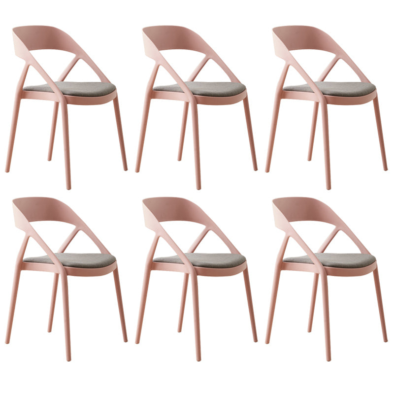 Scandinavian Plastic Stacked Side Chair Open Back Dining Side Chair for Home Use