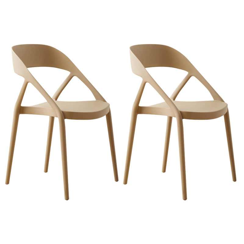 Scandinavian Plastic Stacked Side Chair Open Back Dining Side Chair for Home Use