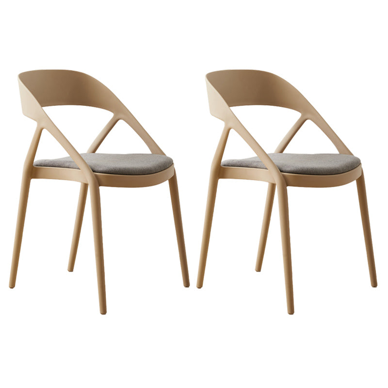 Scandinavian Plastic Stacked Side Chair Open Back Dining Side Chair for Home Use