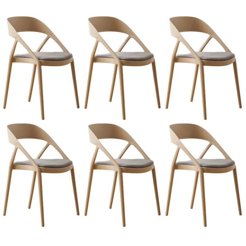 Scandinavian Plastic Stacked Side Chair Open Back Dining Side Chair for Home Use