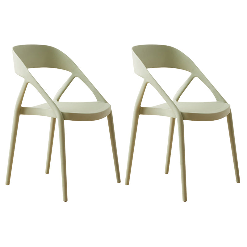 Scandinavian Plastic Stacked Side Chair Open Back Dining Side Chair for Home Use