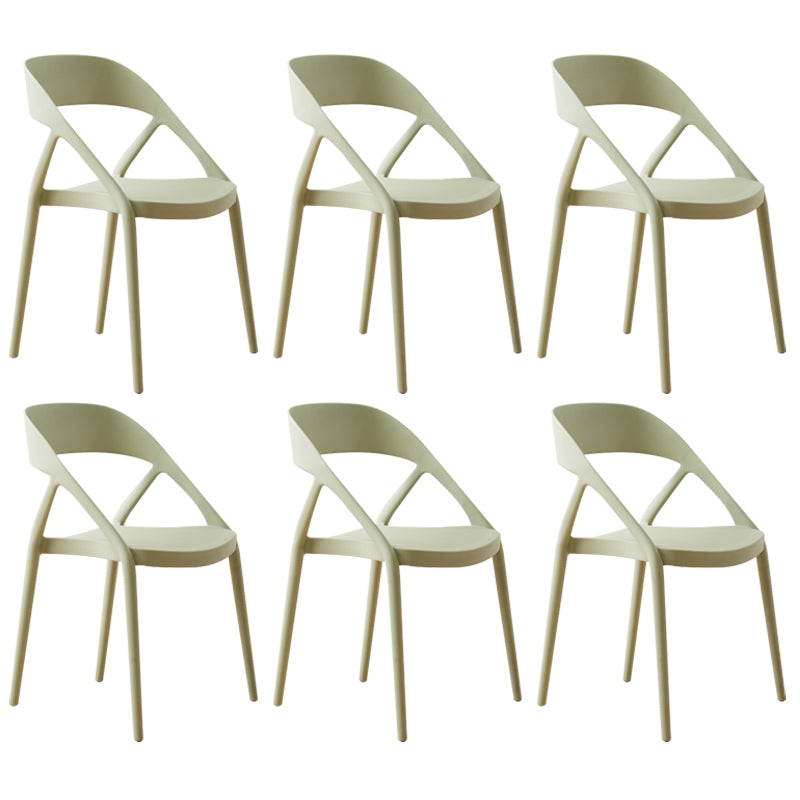 Scandinavian Plastic Stacked Side Chair Open Back Dining Side Chair for Home Use