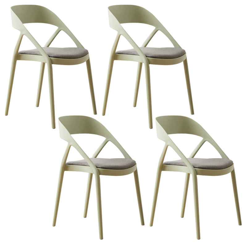 Scandinavian Plastic Stacked Side Chair Open Back Dining Side Chair for Home Use