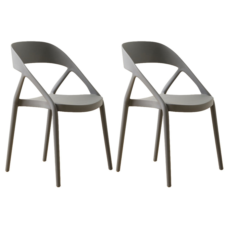 Scandinavian Plastic Stacked Side Chair Open Back Dining Side Chair for Home Use