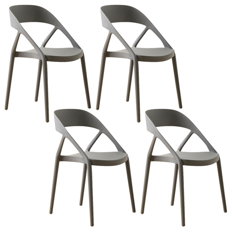 Scandinavian Plastic Stacked Side Chair Open Back Dining Side Chair for Home Use