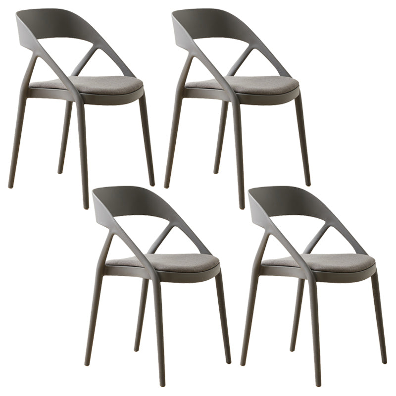 Scandinavian Plastic Stacked Side Chair Open Back Dining Side Chair for Home Use