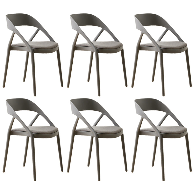 Scandinavian Plastic Stacked Side Chair Open Back Dining Side Chair for Home Use