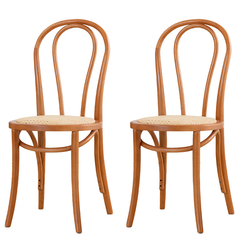 Chaise de salle à manger en bois massif de style traditionnel, chaise latérale à dossier à lattes