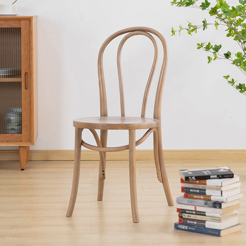 Chaise de salle à manger en bois massif de style traditionnel, chaise latérale à dossier à lattes