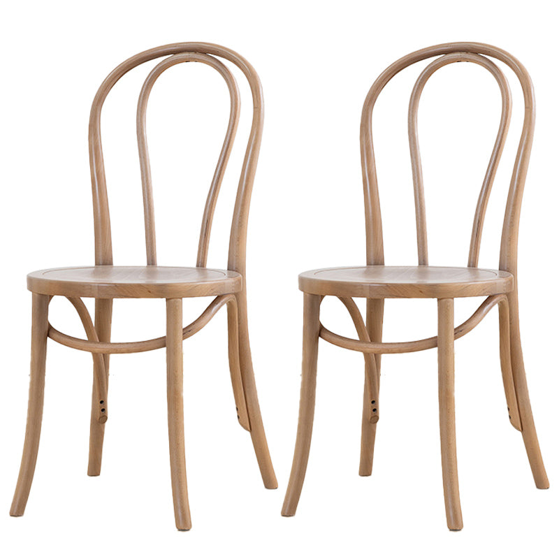 Chaise de salle à manger en bois massif de style traditionnel, chaise latérale à dossier à lattes