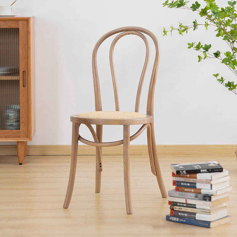 Chaise de salle à manger en bois massif de style traditionnel, chaise latérale à dossier à lattes