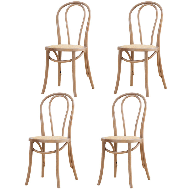 Chaise de salle à manger en bois massif de style traditionnel, chaise latérale à dossier à lattes