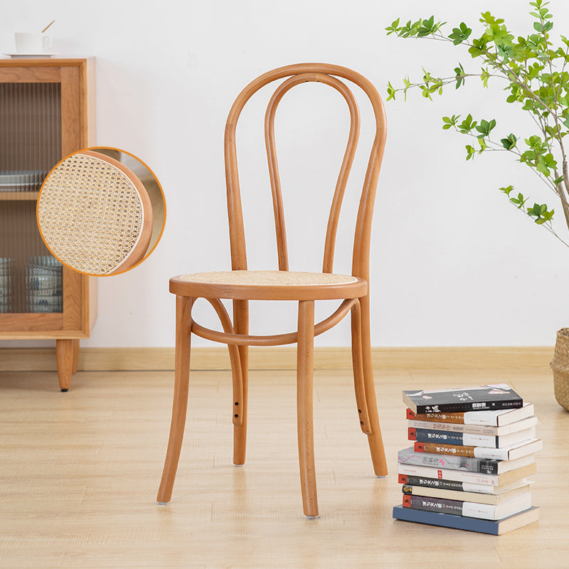 Chaise de salle à manger en bois massif de style traditionnel, chaise latérale à dossier à lattes