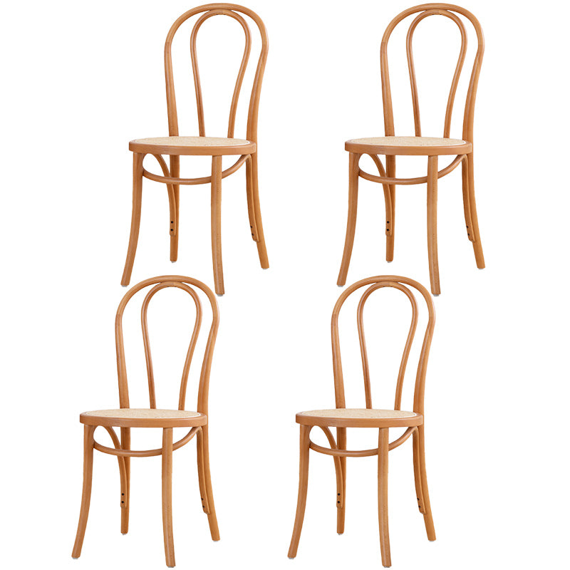 Chaise de salle à manger en bois massif de style traditionnel, chaise latérale à dossier à lattes