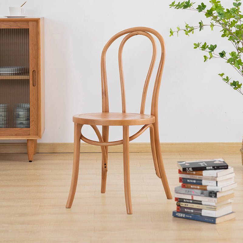 Chaise de salle à manger en bois massif de style traditionnel, chaise latérale à dossier à lattes