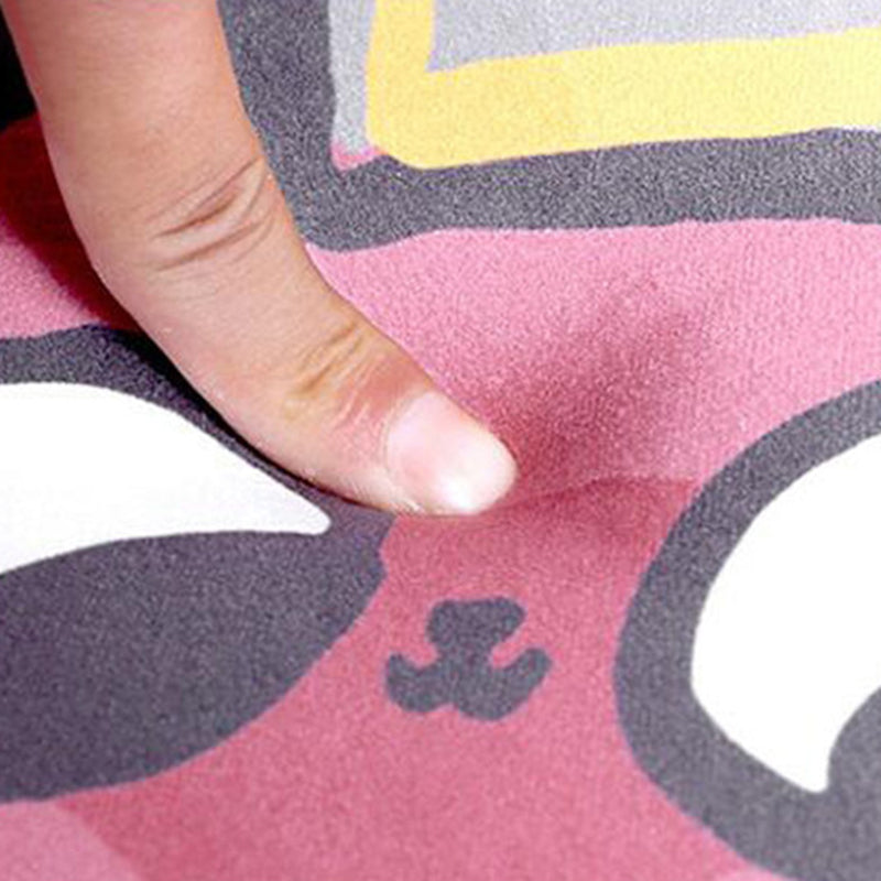 Red Minimalist Carpet Polyester Candle Carpet Washable Carpet for Living Room